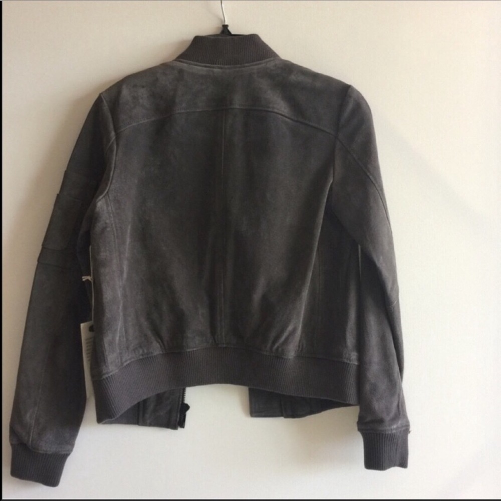 NWT Bagatelle gray leather suede bomber jacket - Picture 6 of 12